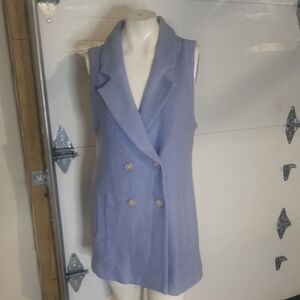 TAHARI WOMEN'S VEST WOOL BLEND,4 BUTTONS AND POCKETS SIZE M
